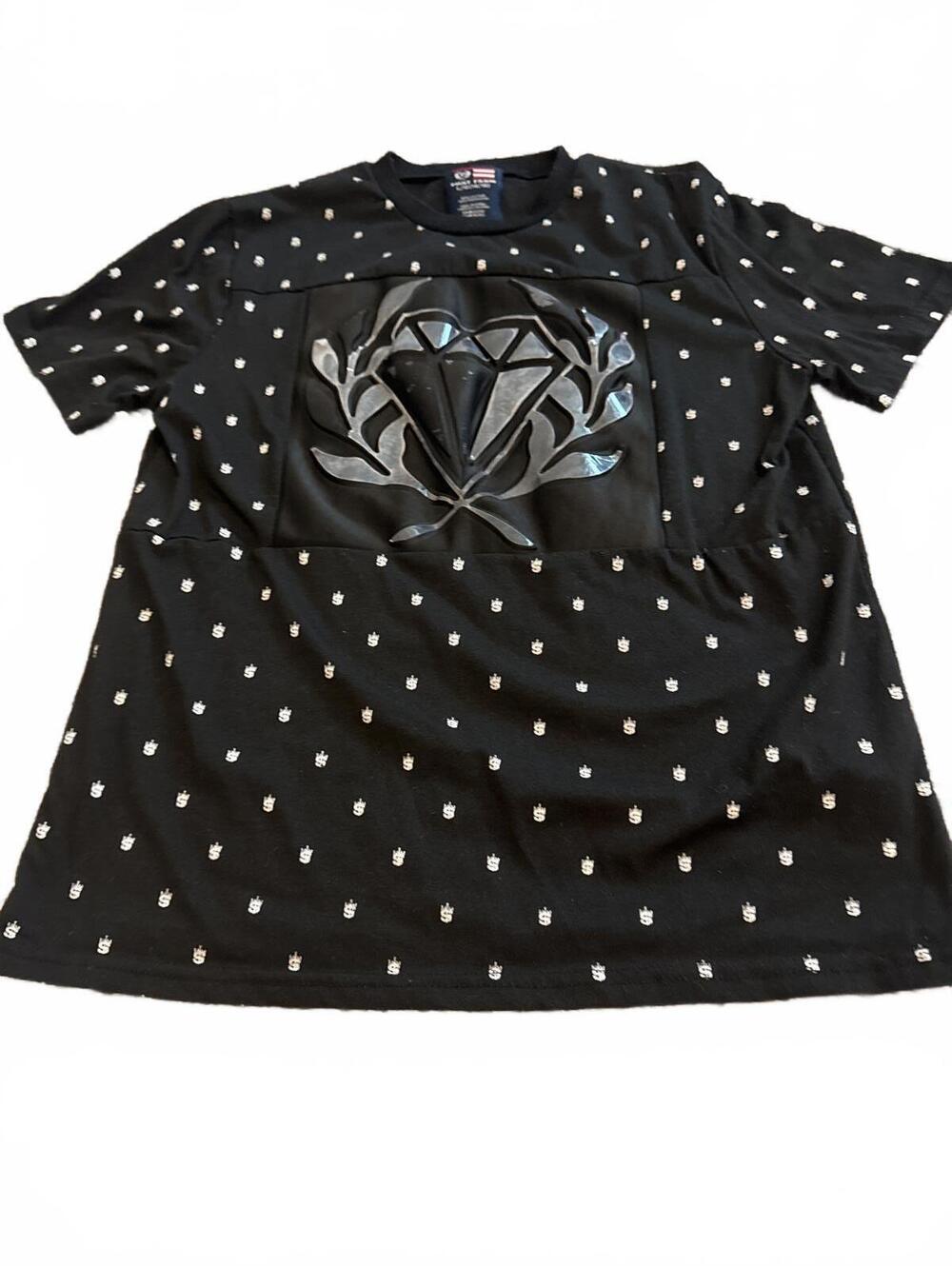 Phat Farm Boys Black Graphic Tee L/G 14/16 Polka Dot Style